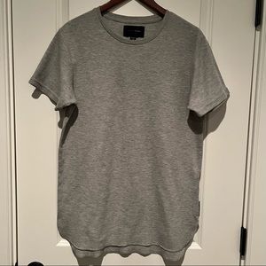 Men’s Among Equals by Cotton On Grey Short Sleeve Henley High Low T-shirt Sz M